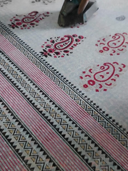 Lawn Block Printed Shirt with Blocked Chiffon Dupatta and Plain Cotton Lawn Fabric for Pants. Unstitched
