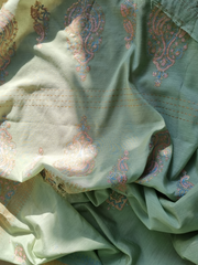 Khaadi Silk Block Printed Shirt Paired with Khaadi Silk Blocked Dupatta and Plain Khaadi Silk Pants. Unstitched