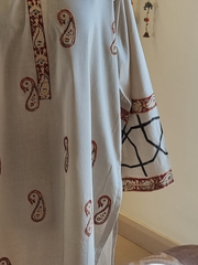 Lawn Block Printed Shirt and Dupatta and Plain Cotton Lawn Fabric for Pants. Unstitched