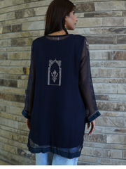 Chiffon Block Printed Stitched Kurti to Paired with Bottom of your Choice