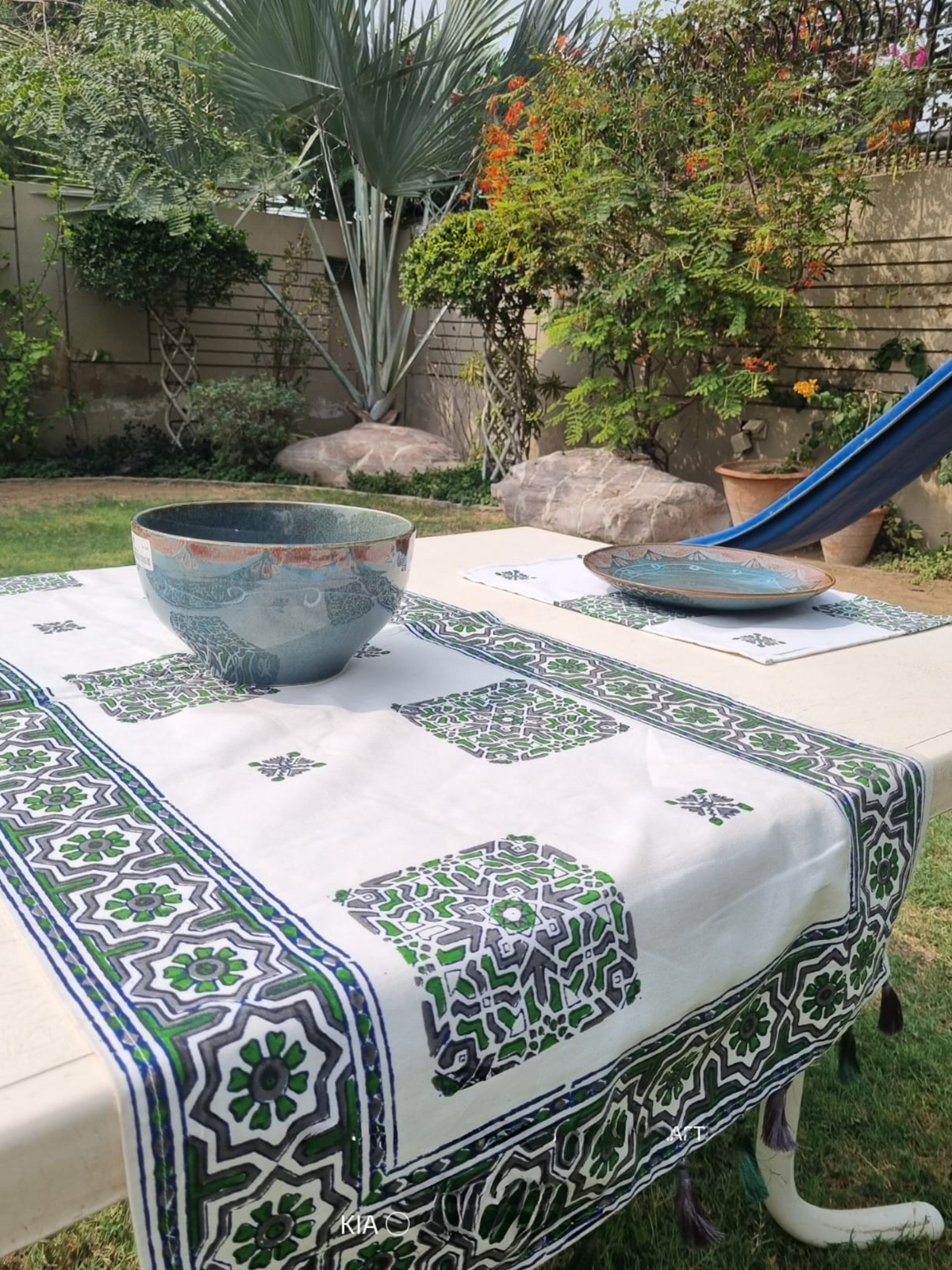 Raw Cotton Block Printed Runner