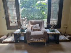 Set of 2 Cotton Floor Cushion Covers
