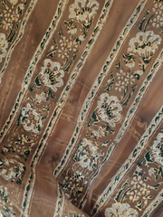 Chiffon Block Printed Shirt Paired with Chiffon Blocked Dupatta And Plain Silk Pants. Unstitched