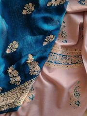 Lawn Block Printed Shirt with Blocked Chiffon Dupatta and Plain Cotton Lawn Fabric for Pants. Unstitched