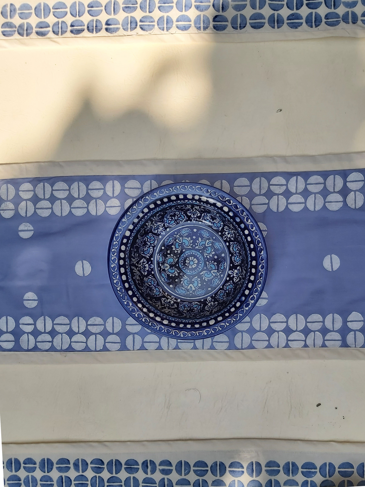 Double Sided Cotton Block Printed Runner in Reverse Color Combinations