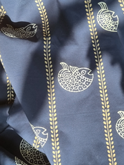Unstitched Machlee Block Printed Shirt Made on a Material of your Specification