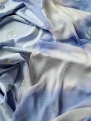 Lawn Block Printed Shirt with Blocked Chiffon Tie Dye Dupatta and Plain Cotton Lawn Fabric for Pants. Unstitched