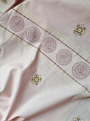 Lawn Block Printed Shirt with Blocked Chiffon Dupatta and Plain Cotton Lawn Fabric for Pants. Unstitched