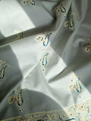 Lawn Block Printed Shirt with Blocked Chiffon Tie Dye Dupatta and Plain Cotton Lawn Fabric for Pants. Unstitched