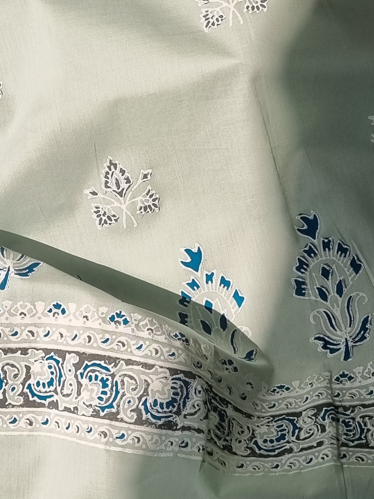 Unstitched Block Printed Shirt Made on a Material of your Specification