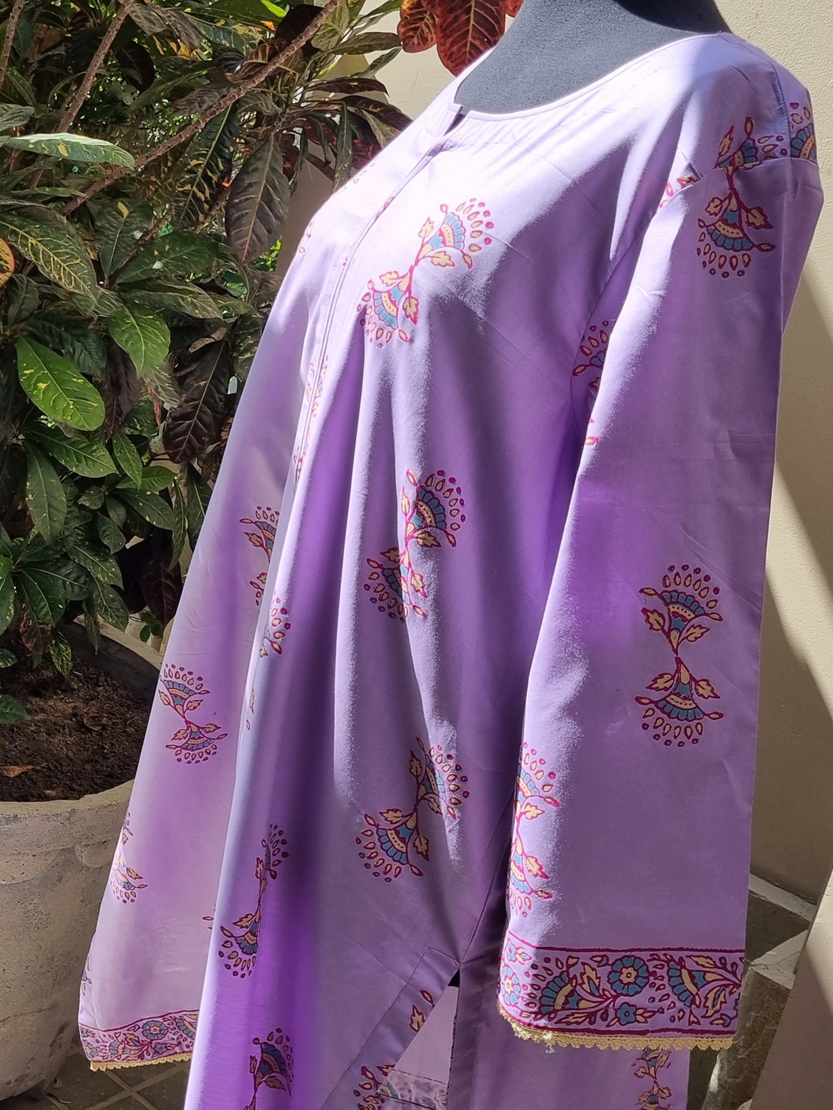Unstitched Block Printed Shirt Made on a Material of your Specification