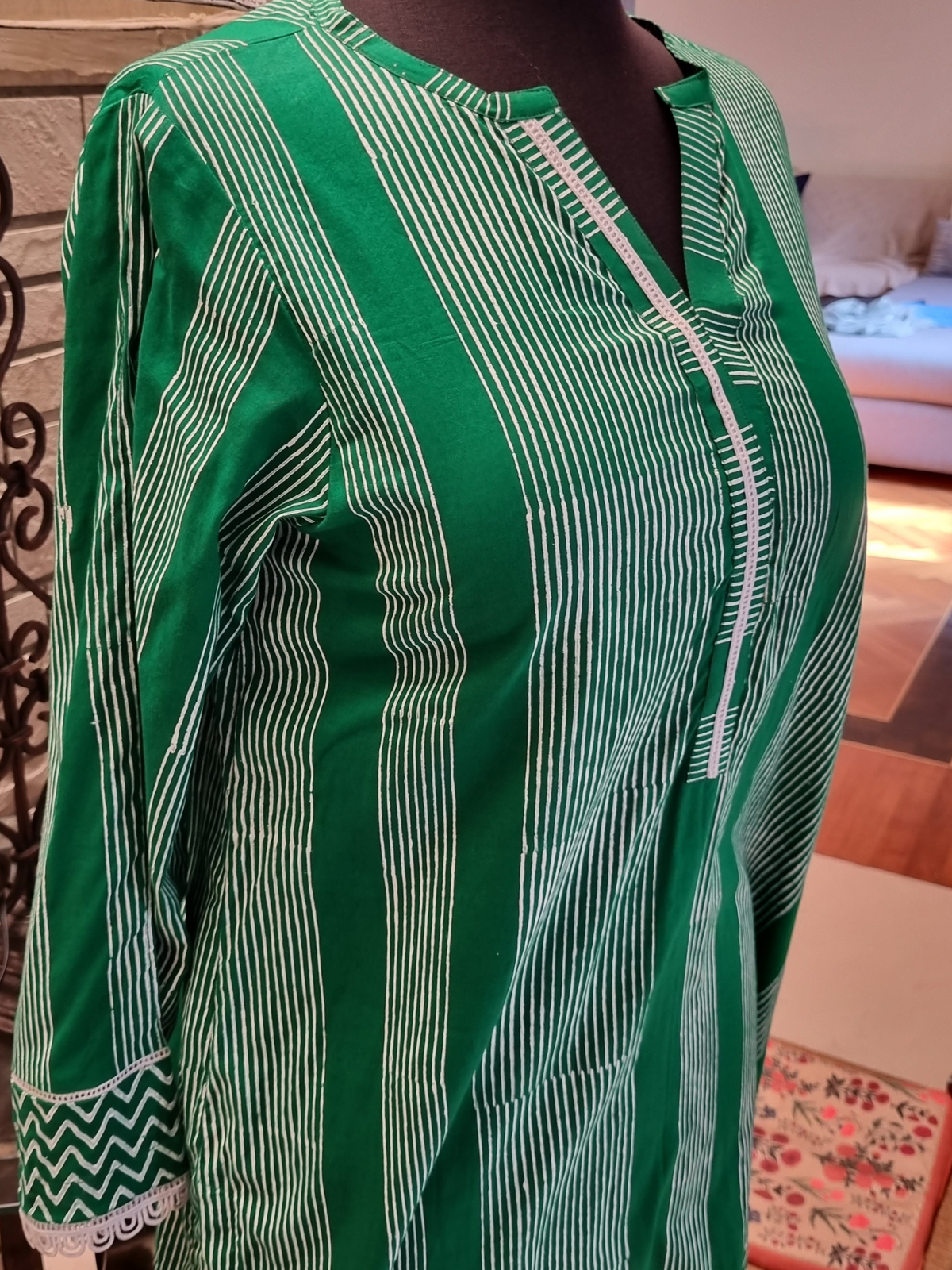 Unstitched Block Printed Shirt Made on a Material of your Specification