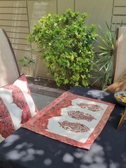 Block Printed Cotton Block Printed Table Mats with Jamavar Edging