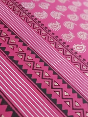 Lawn Block Printed Shirt with Blocked Chiffon Dupatta and Plain Cotton Lawn Fabric for Pants. Unstitched