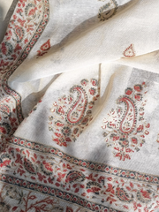 Khaadi Silk Block Printed Shirt Paired with Khaadi Net Blocked Dupatta and Plain Khaadi Silk Pants. Unstitched