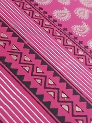 Lawn Block Printed Shirt with Blocked Chiffon Dupatta and Plain Cotton Lawn Fabric for Pants. Unstitched