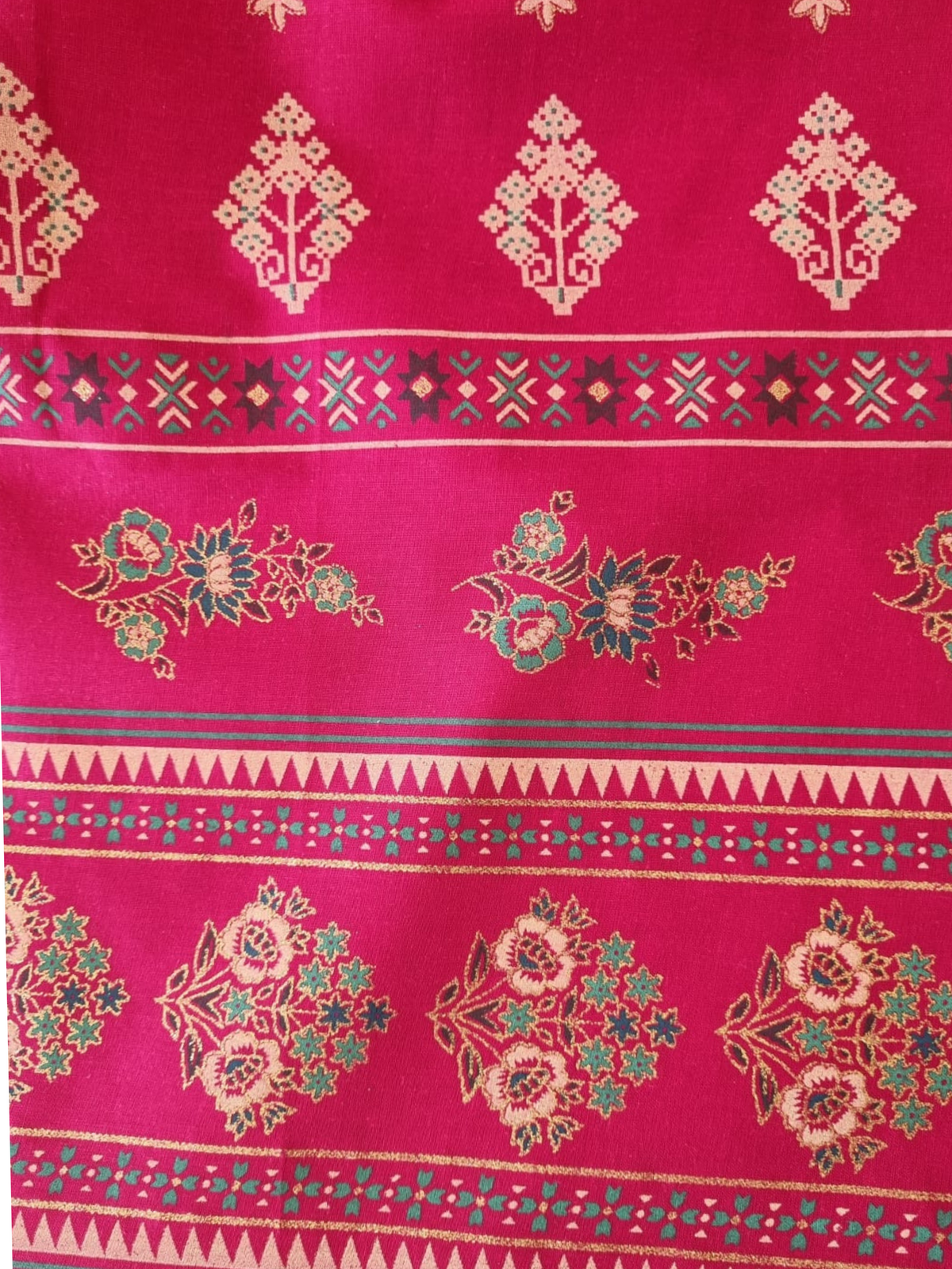 Three Piece Pink Cotton Shirt with Printed Dupatta And Shalwar